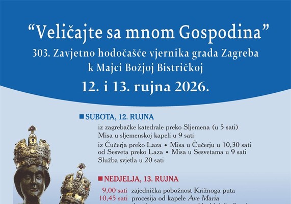 Zavjetno hodočašće vjernika grada Zagreba Majci Božjoj Bistričkoj