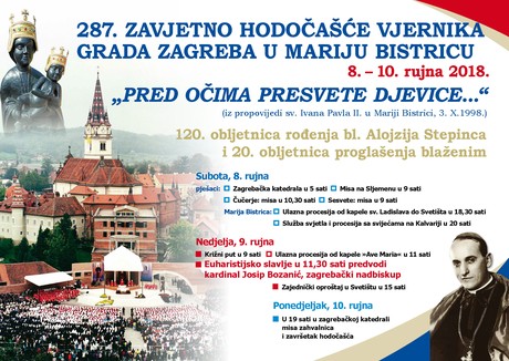 287. zavjetno hodočašće vjernika grada Zagreba u Mariju Bistricu